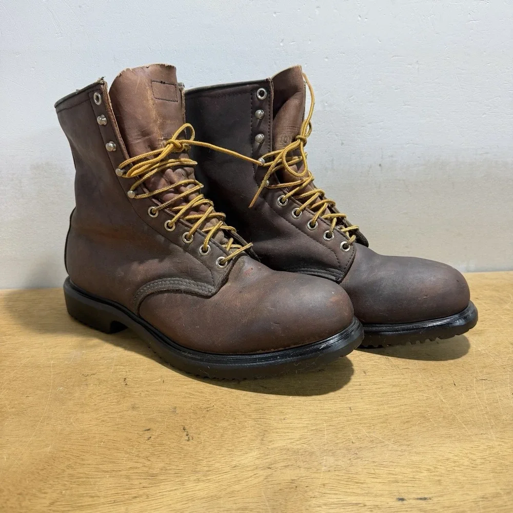 Red Wing 2233 Brown Leather Steel Toe Boots Mens 10 EE Made In USA